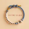 Pulsera Ajustable Hecha a Mano DIY de Hilo Rojo con Cuentas de Flor de Durazno y Lirio del Valle, Lista para Usar