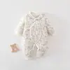 Ropa acolchada para recién nacidos, mameluco mariposa engrosado de 40g para recién nacidos, ropa de dormir de una pieza de algodón puro antibacteriano Clase A