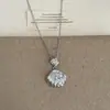 Collar con Colgante y Pendientes de Concha con Textura Metálica de Circonita para Mujer, Estilo Minimalista Metálico, Gargantilla Única de Moda Cadena para Clavícula
