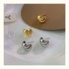 Pendientes de medio aro laminados de metal Advanced Sense para mujer, de plata S925, con forma de aguja geométrica, estilo elegante y frío.