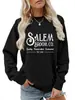 Sudadera de Otoño para Mujer Salim Estampado de Escoba Pullover Holgada Cuello Redondo Manga Larga Sudadera Casual 10