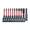 Chave de Fenda Elétrica Pontas Sextavadas 10 Peças Pontas de Impacto Haste Sextavada Furadeira Elétrica Furadeira Manual Rosqueada Conjunto de Caixa