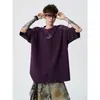 2026 Verano Nuevo Estilo Juvenil Peso Pesado 260g Bordado en el Hombro Diseño Holgado Manga Corta Camiseta Top Estilo Coreano para Hombre