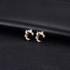 Accesorios hechos a mano de bricolaje, circonita cúbica con microincrustaciones de oro de 14 quilates que conserva el color, conector doble para pulsera, collar, colgante, luna