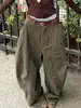 Jeans Cimitara Lavado Desgastado Retro Americano para Mulheres Plus Size Outono e Inverno Novo Calça de Perna Larga com Aparência Afinando Loose