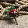 Decoración de árbol de Navidad colgante simulación planta Baya rama de bayas de Navidad accesorios aguja de pino de Navidad simulación de aguja de pino