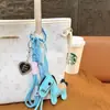 Serie Miu Transfronteriza Exquisito Lindo Dibujo Animado Cuero Dopamina Pony Cuerda Trenzada Llavero Colgante de Bolso Decoración