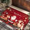 Tapete de Chão de Veludo Cristal para Porta de Entrada de Casa de Natal Tapete para Banheiro e Box Absorvente de Água Antiderrapante Tapete Decorativo para Festival