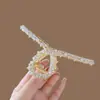 Pasador de Perlas con Acabado de Alta Gama, Exquisito Pasador Grande para Cabello Grueso, Pinza de Tiburón para el Cabello, Accesorio de Adorno para el Cabello de Nicho al por Mayor