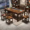 Nuevo Juego de Mesa y Sillas de Madera Maciza China Conjunto Completo Integrado para Hogar Apartamento Pequeño Mesa de Café Sala de Estar Estilo Kung Fu Zen Mesa para Preparar Té
