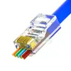 Seis tipos de conector RJ45 de paso para cable de red, conector de cristal chapado en oro de 3u-50u, conector de cristal perforado, conector de cristal para cable de red, cobre puro