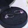 Sob a figueira gradiente super bonitas azul roxo coração de pêssego amor brincos de prata esterlina S925 brincos de cristal austríaco brincos femininos