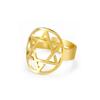 Moda europea y americana joyería de lujo hueca acero de titanio anillo abierto de estrella de seis puntas tendencia personalizada anillo de acero inoxidable para hombres y mujeres