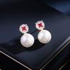 Pendientes elegantes de alta calidad con nicho de aguja de plata s925, modernos y sencillos, para uso diario, con perlas de circonita y temperamento pequeño.