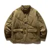 Ropa Vintage 2025 Invierno Nuevo Retro Japonés Patrón de Calabaza Holgada Cuello Alto Bolsillo Grande Chaqueta de Algodón