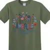 Camiseta Patriótica Floral Americana 2026 Dia da Independência 250 Anos de Liberdade, Camiseta Patriótica de Flores Silvestres 1776-2026, 4 de Julho