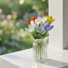 Ornamento de Mesa Flor de Vidro Zibo Feito à Mão, Buquês de Flores Simuladas, Decorações de Escritório de Alto Padrão, Presentes de Aniversário