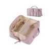 Bolsa de Maquillaje Acolchada Amazon, Bolsa de Tocador de Viaje Portátil de Gran Capacidad, Organizador de Maquillaje con Múltiples Compartimentos
