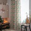 Cortina Yiman Qiyun Acabada Amor Folha Verde Natal Semi-escurecimento Cortina de Cozinha Cortina Divisória Janela Flutuante Fornecimento Direto da Fábrica