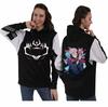 Sudadera con capucha y costuras en contraste con estampado de Jujutsu Kaisen Spell War de AliExpress.