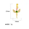 Colgante de Ángel con Microincrustaciones de Zirconia en Cobre y Corazón Chapado en Oro, Accesorio de Lazo de Lujo de Nicho de Gama Alta, Accesorio de Cadena para Clavícula