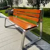 Cadeira de Parque Aço Inoxidável Banco Externo Porco Abacaxi Externo Assento Duplo Casual Longo Anti-corrosão Banco de Madeira