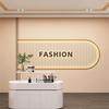 Sala de Transmisión en Vivo 3D Fondo de Pantalla de Alta Gama Estilo Nuevo Sala de Estar Salón de Belleza Decoración Pared de Fondo para Celebridades de Internet Fondo de Pantalla de Rejilla de Madera