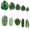 Folhas de Tartaruga Simuladas Pontilhadas Suprimentos para Decoração de Feriado Havaiano Folhas de Seda Parede de Fundo de Casamento Acessórios de Plantas Verdes