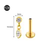 Novo piercing lábio unha 0,9 dentes F136 liga de titânio lua raio cone piercing lábio piercing orelha tragus zircônia 5A