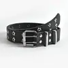 Cinturón informal coreano de estilo punk con diseño de estrella y doble hilera decorativa.