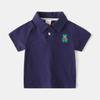 Camisa pólo de manga curta infantil atacado 2024 meninos verão nova camiseta de manga curta bordado de bebê costura top de moda
