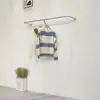 Estante de Exhibición para Tienda de Ropa Estante de Ropa Plateado Montado en la Pared Estante de Exhibición Montado en la Pared Estante para Tienda de Ropa de Mujer Colgador de Ropa