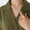 Marca Europeia e Americana Exagerada Corrente Pesada Zircônia Cadeado Colar Pulseira Titânio Aço Colar Feminino P300-F032