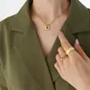 Mili Elegante Nicho Versátil Estilo Ins Colar Brincos com Fecho Conjunto de Joias de Aço Titânio Transfronteiriço Atacado