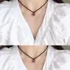 Collar de Cuerda Cristal de Fresa Flor de Durazno para Garantizar Paz Obsidiana Regalo de Buena Suerte Cumpleaños Pareja un BFF Nicho