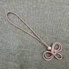 Xiangfei 2M15B-2 corda trançada artesanal com nó de orelha dupla, estilo fresco e simples, adequada para roupas infantis, decoração de bolsa, pingente de celular em acrílico
