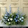 Arreglos florales artificiales para bodas, arreglos florales de suelo con temática de bosque, decoración de escena de boda, flores para pasillo de escenario T, arreglos florales para compromisos