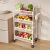 Carrinho de cozinha, prateleira multi-nível para armazenamento de frutas e vegetais, prateleira móvel para temperos domésticos, organizador de armazenamento
