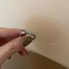 Anillo de cadena para mujer, Corea del Sur, ins, celebridad de Internet, abierto, ajustable, para dieta, anillo de dedo, anillo de cadena, ondulado, personalidad, temperamento, traje