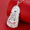 Mercadorias genuínas Colar Pingente Guanyin Banhado a Cobre e Prata Pingente Buda Banhado a Prata Guanyin Chama Masculino Segurança Outlet de Fábrica