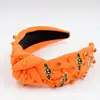 Nueva Diadema de Halloween Estilo Europeo y Americano con Tela, Perlas, Accesorios de Aleación de Murciélago Negro y Diseño Anudado, Elegante Accesorio para el Cabello Navideño