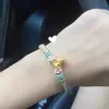 Pulsera de Flor de Lirio del Valle, Pulsera Trenzada Hecha a Mano de Margarita y Flor de Cerezo para Mujer, Estilo Xiaohongshu, Se Puede Usar con Cuentas de Transferencia Doradas, Hilo Rojo para Hombre