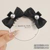 Horquilla con lazo de perla para mujer, estilo retro, estilo princesa, con pinza pequeña para el flequillo lateral, cinta para la cabeza