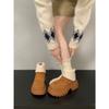 Botas de Nieve Gruesas con Forro de Felpa Estilo Reina Retro de Suela Gruesa para Mujer 2025 Nuevas de Invierno Cálidas Botas Cortas Birkenstock