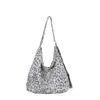 Bolso de tela con estampado de leopardo retro estilo coreano para mujer, nuevo de verano 2026, versátil, de gran capacidad, para estudiante, para ir al trabajo, bolso de hombro tote