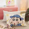 Funda de almohada de terciopelo ártico linda de invierno de Crayon Shin-Chan para niños, forrada de forro polar, 30x50 cm, funda individual para almohada, dormitorio de estudiante