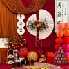 Ventoinha Dobrável para Artesanato Decoração para Fotografia, Decoração de Casamento, Adereços para Vitrine, Origami, Vermelho, Primeiro Aniversário, Arranjo de Noivado, Estilo Decorativo