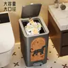 Lixeira doméstica de grande capacidade com tampa para banheiro, vaso sanitário, sala de estar, cozinha, quarto; lixeira acionada por pedal