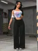 Pantalones de Mezclilla de Pierna Recta Ancha de Tiro Alto Adelgazantes Sueltos de Longitud Completa Multicolores Europeos y Americanos Transfronterizos Nuevos, Jeans Casuales de Moda para Mujer