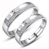 Casal de anel de prata abrindo zircão vivo feminino de seis garras anel de casamento fabricantes de jóias enfeites de mão geração por atacado